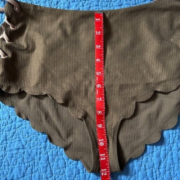 Marysia Swim Palm Springs High-Waist Bikini Bottom – Metallic Brown – Size L - Picture 9 of 10